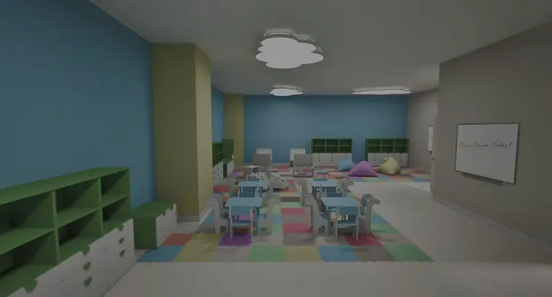 Children’s room rendering at Al Mahdi